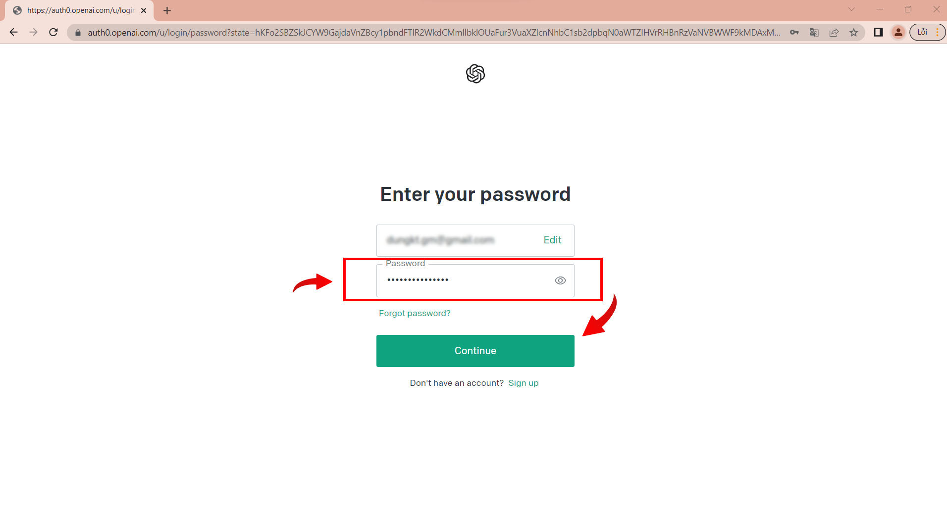 Enter your new Password