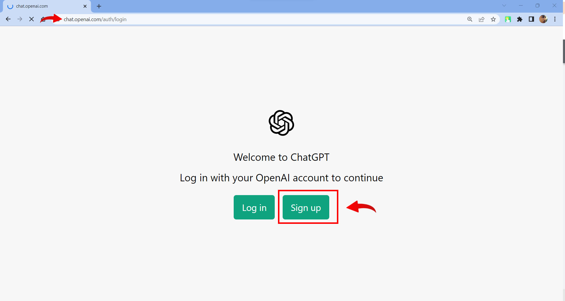 Start ChatGPT Sign-up